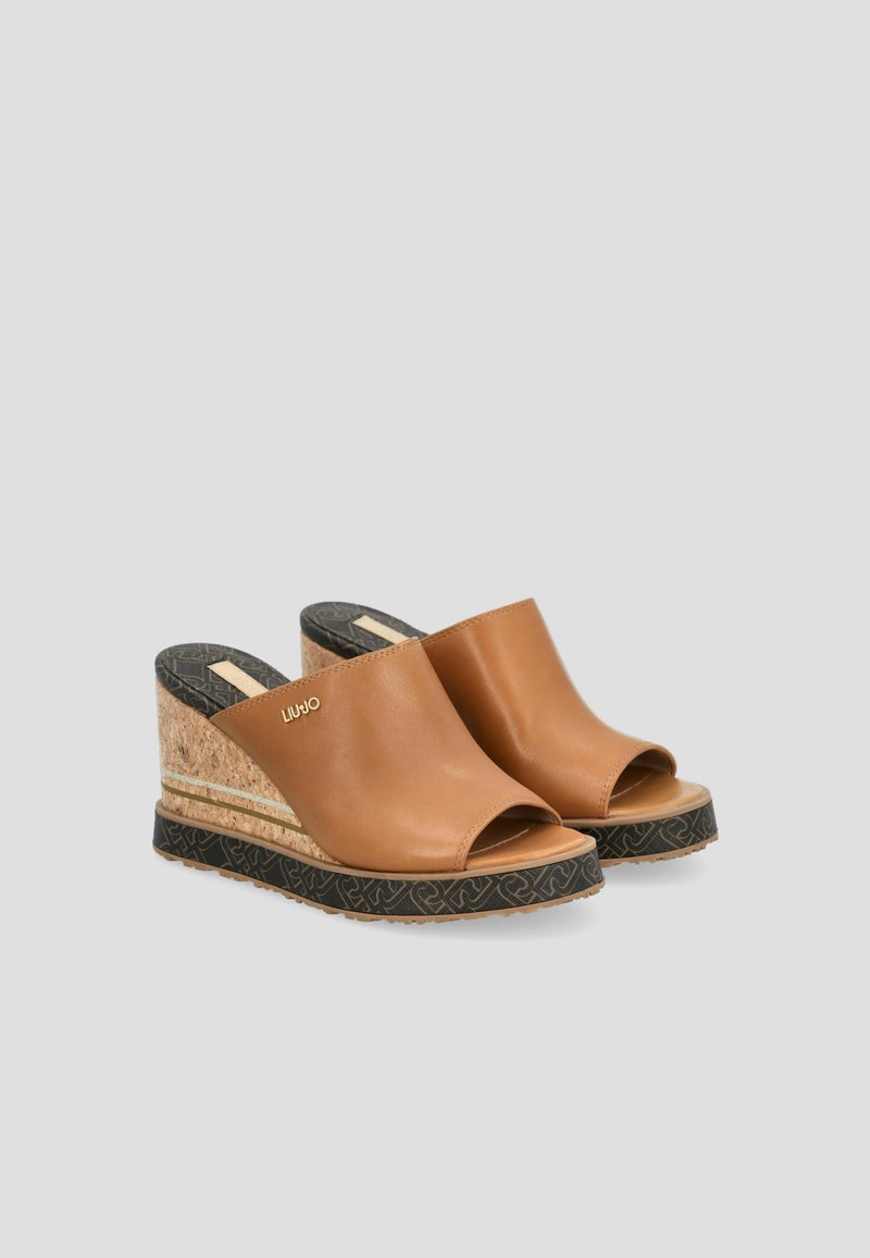 Damen Flache Pantoletten | LIU JO Pantolette hoch walnut/cognac - ZJ22067 Damen Flache Pantoletten | LIU JO Pantolette hoch walnut/cognac - ZJ22067