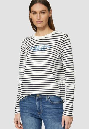 s.Oliver GESTREIFTES MIT ARTWORK - Long sleeved top - navy