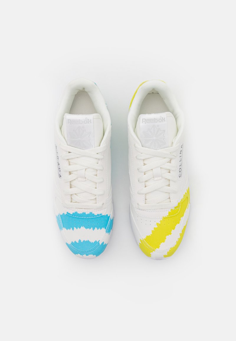 Reebok Classic Collina Strada X Reebok Classic Leather Sneaker Low Footwear White Digital Blue Acid Yellow Weiss Zalando De