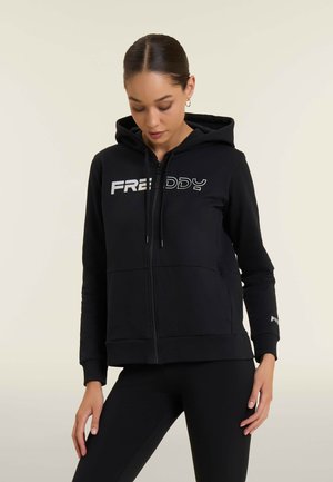 WITH HOOD AND PEARLY FRONT LOGO - Felpa con zip - anthracite