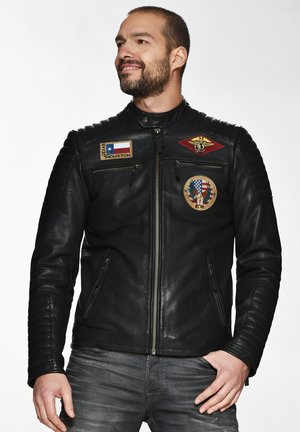 Leather jacket - schwarz