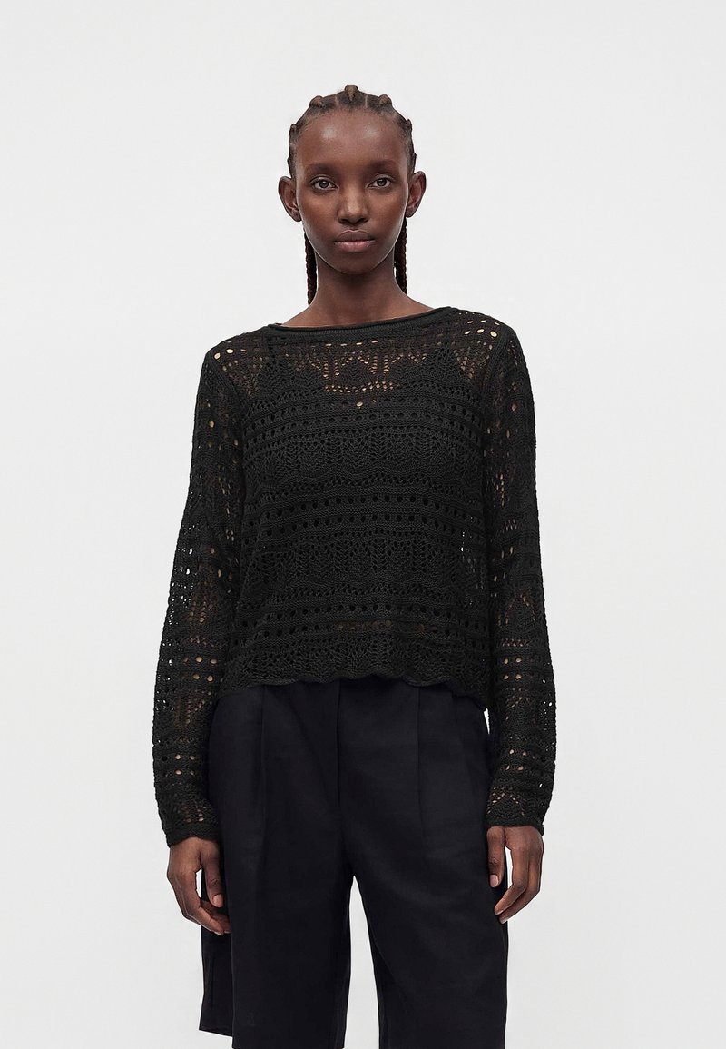 JDY JDYSUN LAY BOATNECK - Svetrík - black