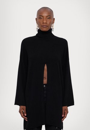 KNITID SPLIT PONCHO - Džemperis - black