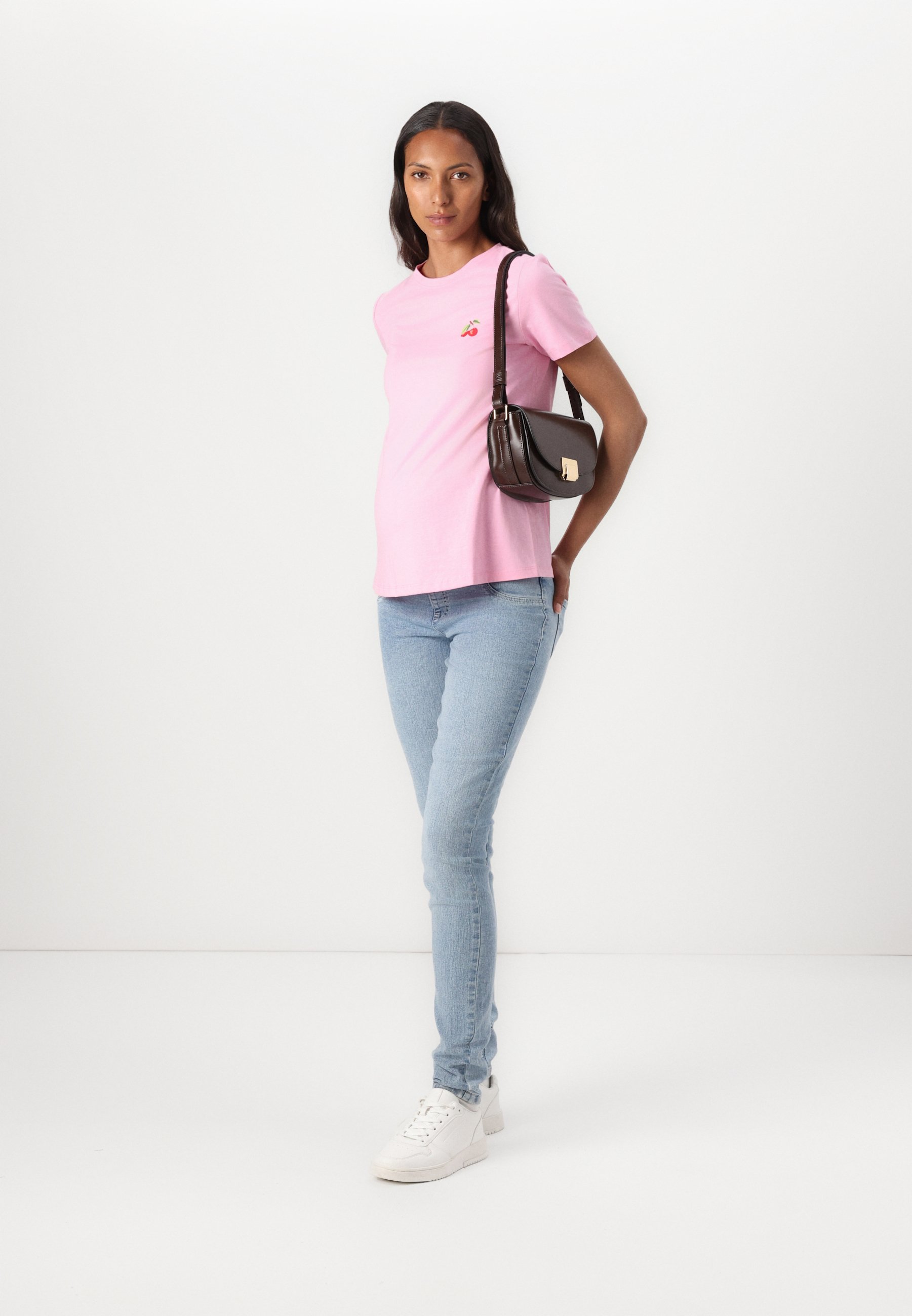 ONLY MATERNITY NANCY LIFE CHERRY - T-shirt print - begonia pink