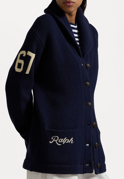 Polo Ralph Lauren WOOL SHAWL-COLLAR CARDIGAN - Neuletakki - navy/ivory