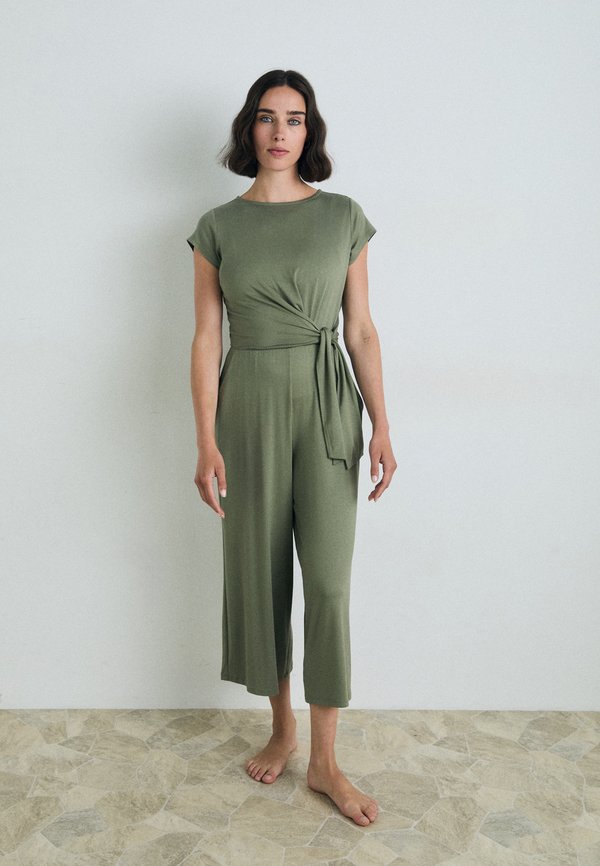 OVERALL CULOTTE FRONT TWIST - Beach accessory - khaki