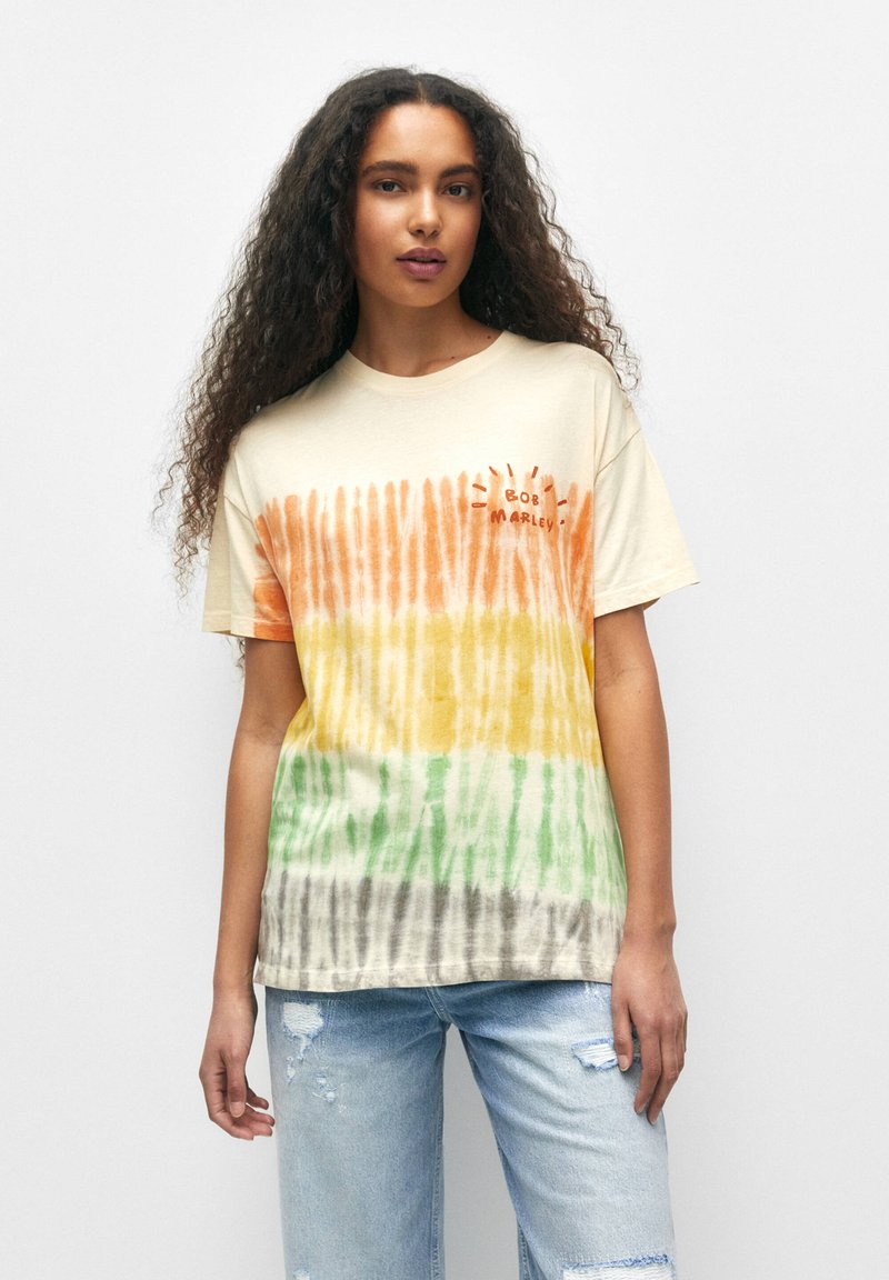 PULL&BEAR BOB MARLEY TIEDYE TShirt print multi coloured