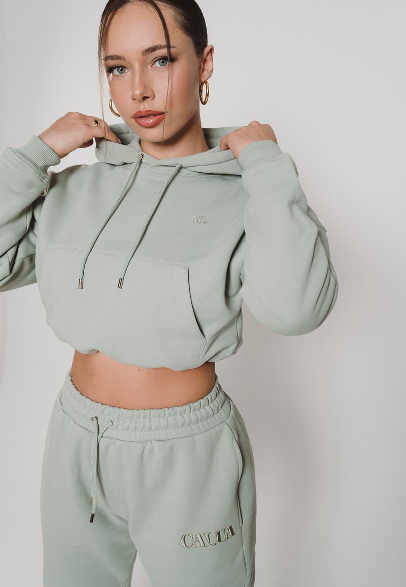 CALUA ESSENTIAL CROPPED - Hoodie - moody/mottled light green - Zalando.de