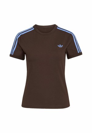 adidas Originals, 3-STRIPES SLIM T-SHIRT - Camiseta estampada - aurora coffee blue fusion