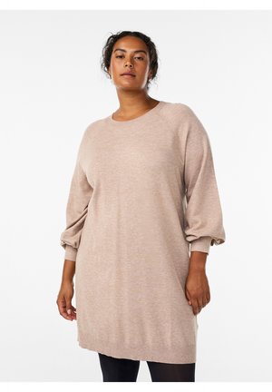Zizzi, Jumper dress - simply taupe mel.