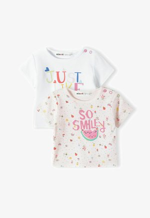 2 PACK  - T-shirts print - light pink white