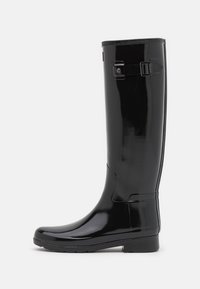 Hunter ORIGINAL - REFINED TALL GLOSS VEGAN - Kumisaappaat - black Pienoiskuva 1