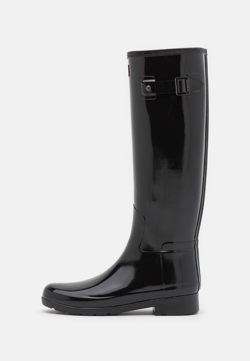 Hunter ORIGINAL - REFINED TALL GLOSS VEGAN - Gummistøvler - black, Forstør