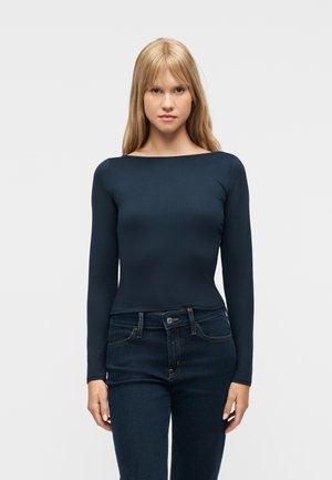 FLAT SLASH NECK - Top s dlhým rukávom - blue