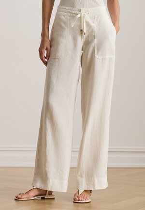Lauren Ralph Lauren Petite LINEN WIDE LEG PANT - Nadrágok - white