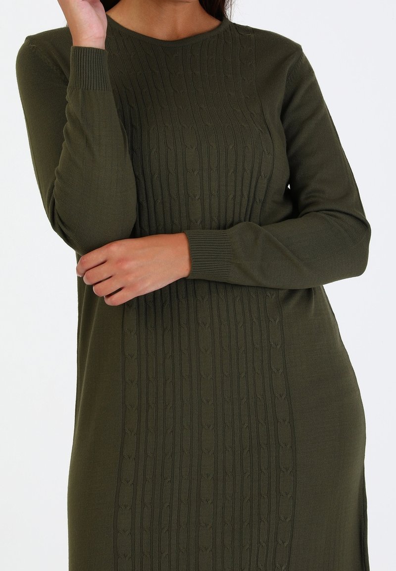 modanisa knit dress Jumper - khaki Jumper dress