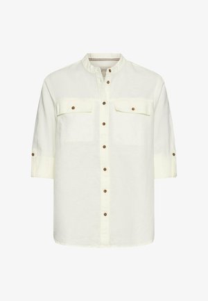camel active, BLUSE MIT STEHKRAGEN UND KNOPFLEISTE - Overhemdblouse - milkwhite
