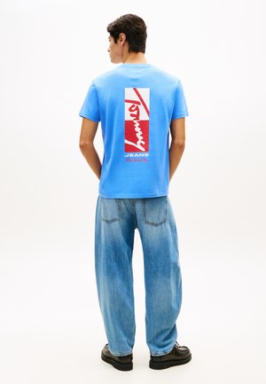 SIGN BLOCK TEE - Tricou cu imprimeu - blue twilight