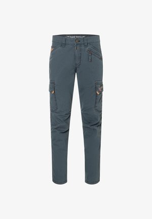 TIMEZONE, CARGO HOSE GERADE PASSFORM ZIP-FLY KNÖCHELLANG CARGOTASCHEN - Cargo trousers - blau