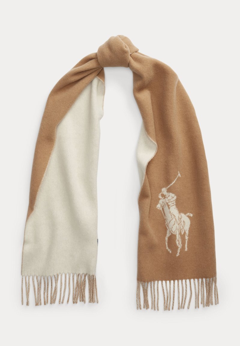 Polo Ralph Lauren BIG PONY WOOL SCARF - Šal - camel/cream