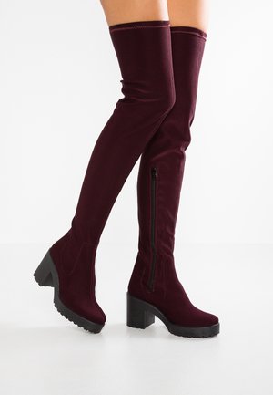 Overknee laarzen - dark red