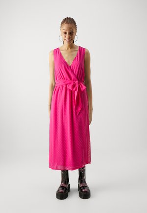 VIMALIANA V NECK MIDI DRESS - Nappali ruha - pink yarrow
