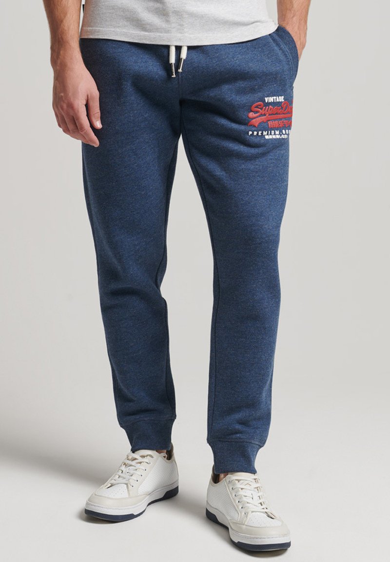 Superdry VINTAGE LOGO AMERICANA Tracksuit bottoms black blue marl