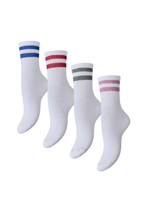 PCCALLY 4ER-PACK GESTREIFTE - Sokken - bright white