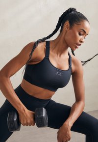 Under Armour - HEATGEAR HIGH - High support sports bra - black/jet gray Thumbnail Image 1