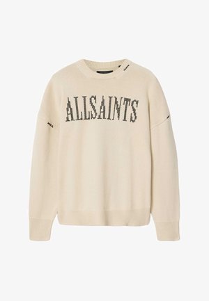 AllSaints, CROSSED CREW - Sweatshirt - ecru white