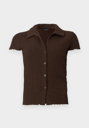 Gina Tricot SHORT SLEEVE BUTTONED - Skjortebluse - java