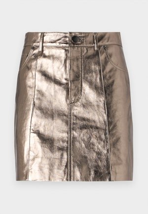 MIA METALLIC  - Mini skirt - gunmetal