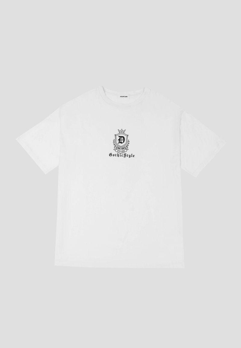 YOURTURN T-shirt print wit YOURTURN T-shirt print wit