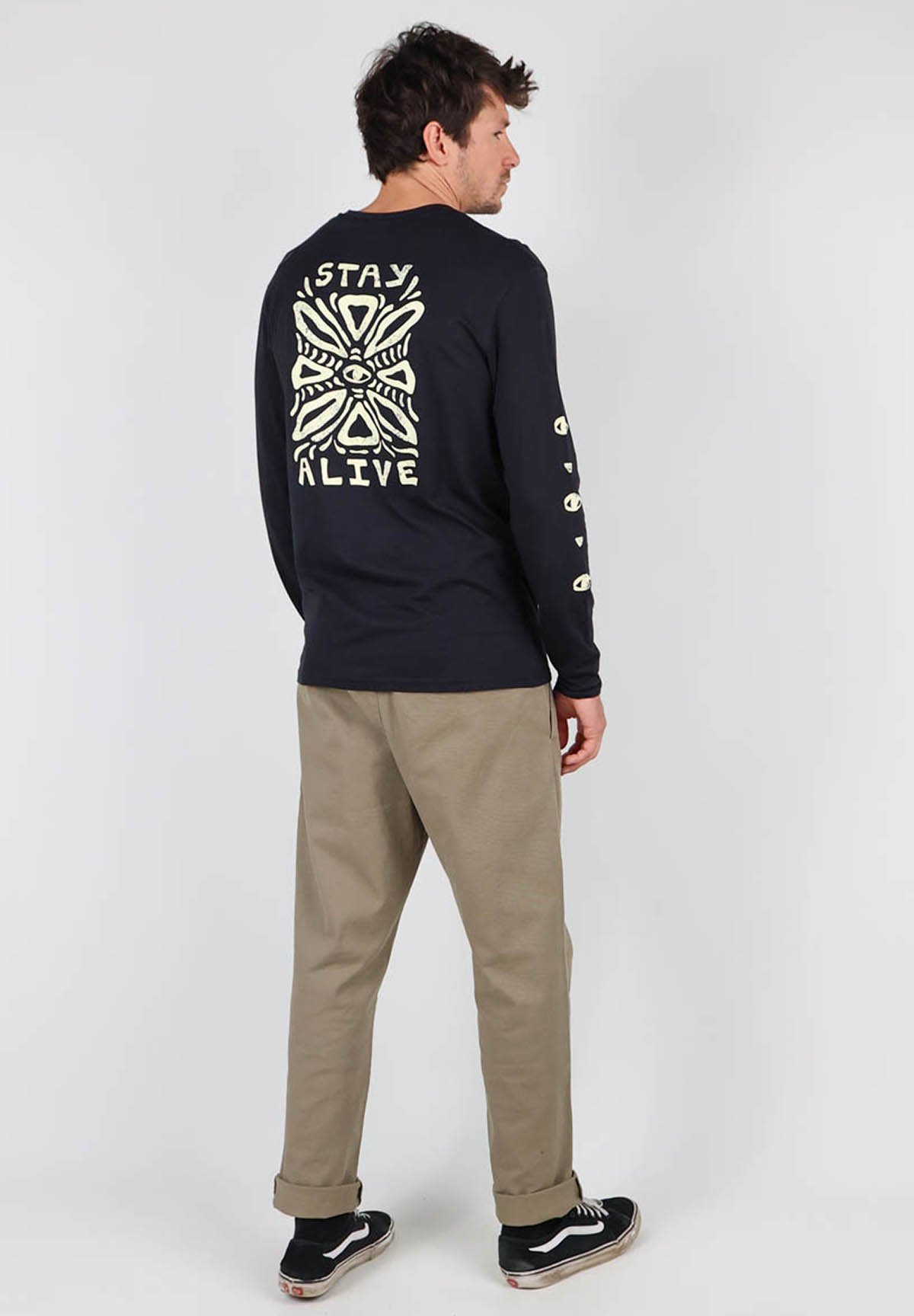 Tee-shirt Manches Longues OXBOW Eco TEKOVA - Coton Bio Et Recyclé - Col Rond, Motif Imprimé Dos - Hiver 2025 - Homme