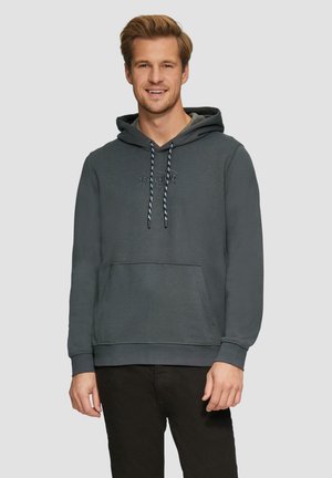 BESTICKTES  KÄNGURU - Hoodie - schiefergrau