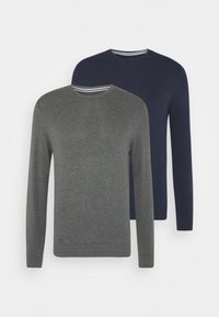 Pier One - 2 PACK  - Jumper - dark blue/mottled dark grey Thumbnail Image 1