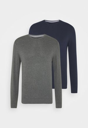 2 PACK  - Jumper - dark blue/mottled dark grey