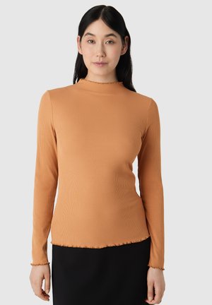 JUUNO RIB LETTUCE HEM - Longsleeve - biscuit