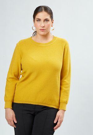 Striktrøje - mustard