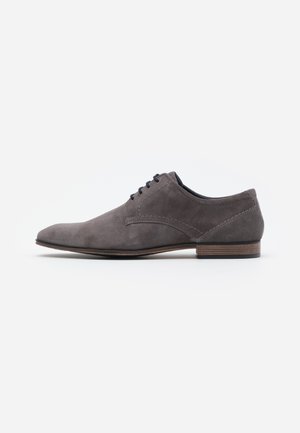 LEATHER - Pantofi eleganți cu șireturi - grey