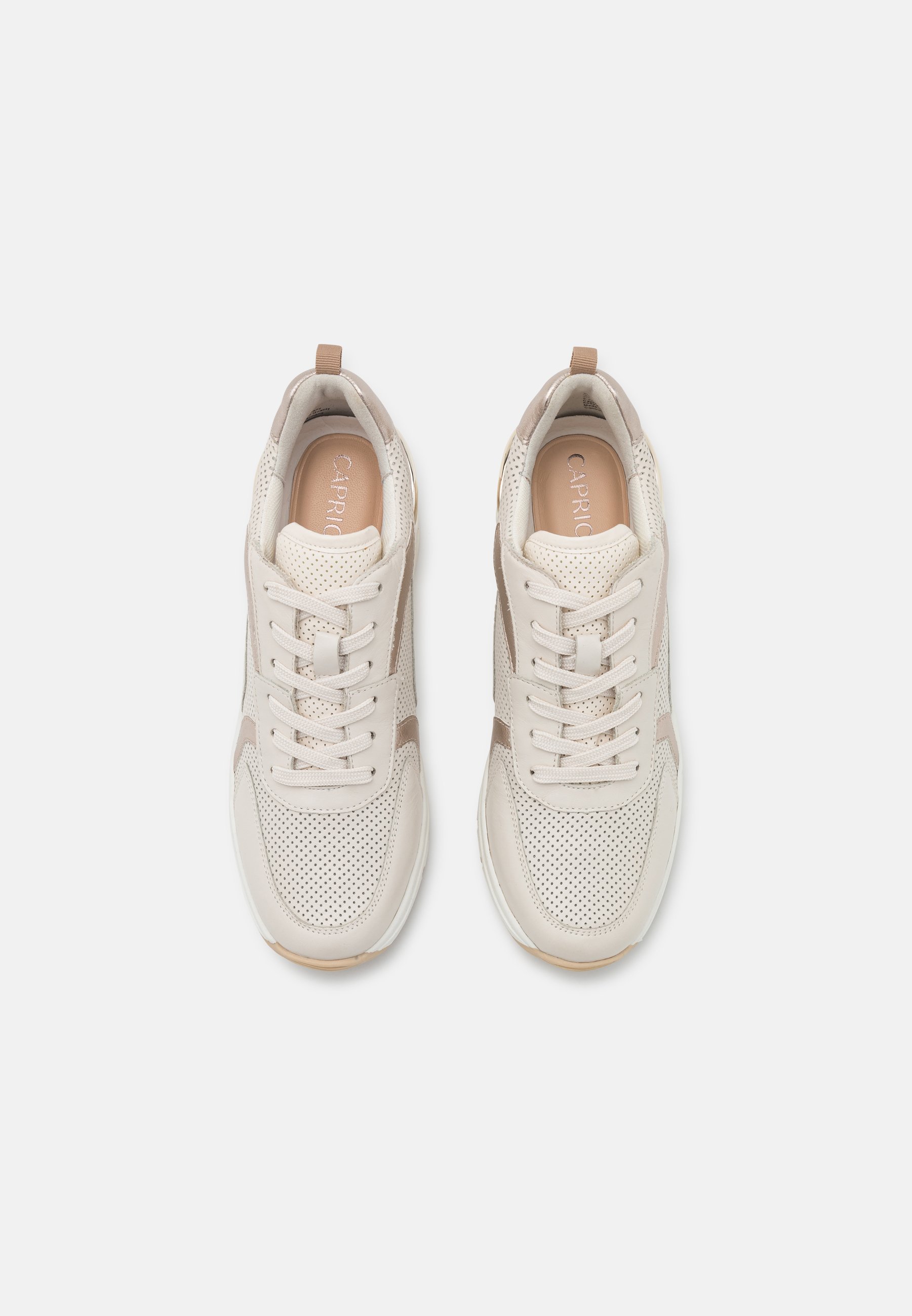 caprice white leather trainers