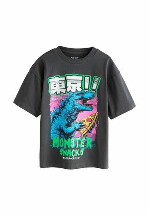 Next, REGULAR FIT - SHORT SLEEVE GRAPHIC T-SHIRT . - T-Shirt print - charcoal grey pizza