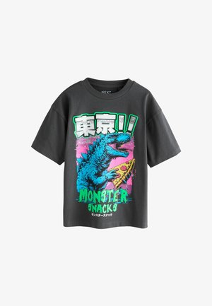Next, REGULAR FIT - SHORT SLEEVE GRAPHIC T-SHIRT . - T-Shirt print - charcoal grey pizza
