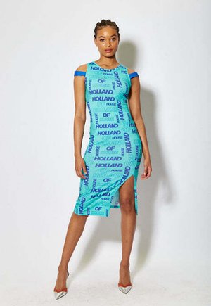 ALL OVER PRINT FITTED - Jersey dress - blue