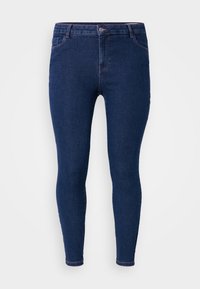 Unselected, dark blue denim