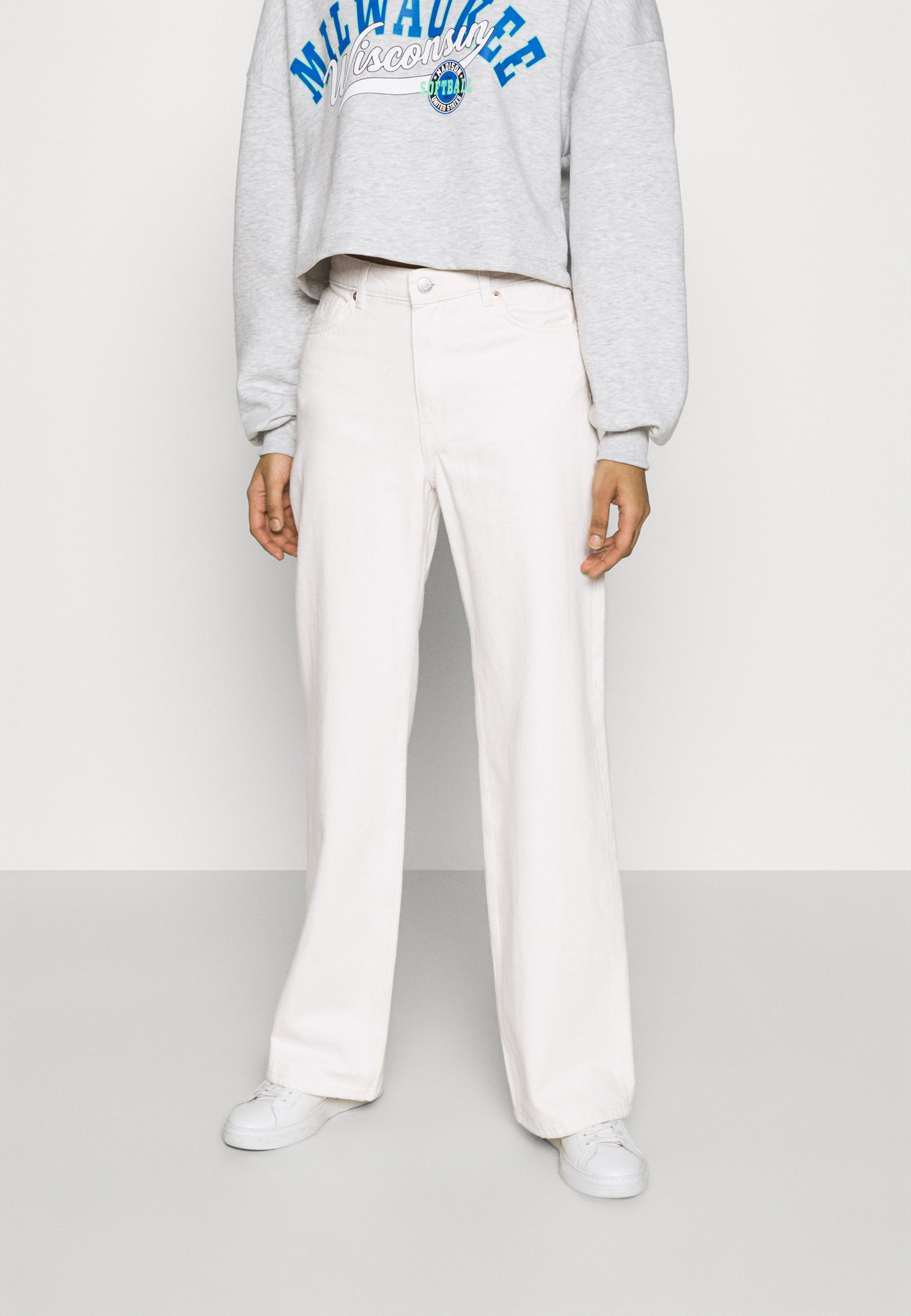 Monki Straight leg jeans - white light 