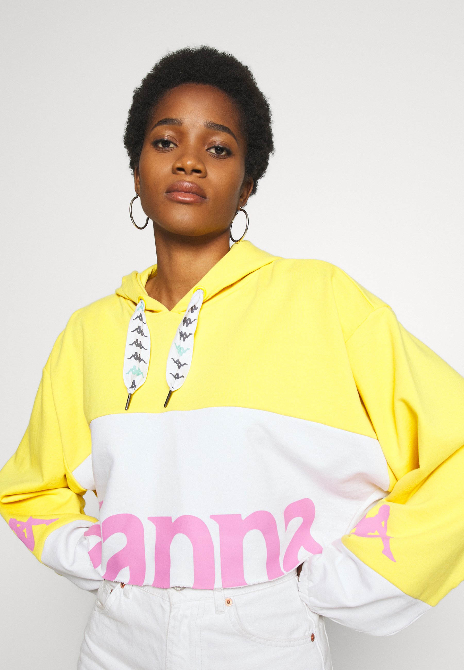 Kappa CLAYDEE Kapuzenpullover yellowpinkwhite Kappa CLAYDEE Kapuzenpullover yellowpinkwhite