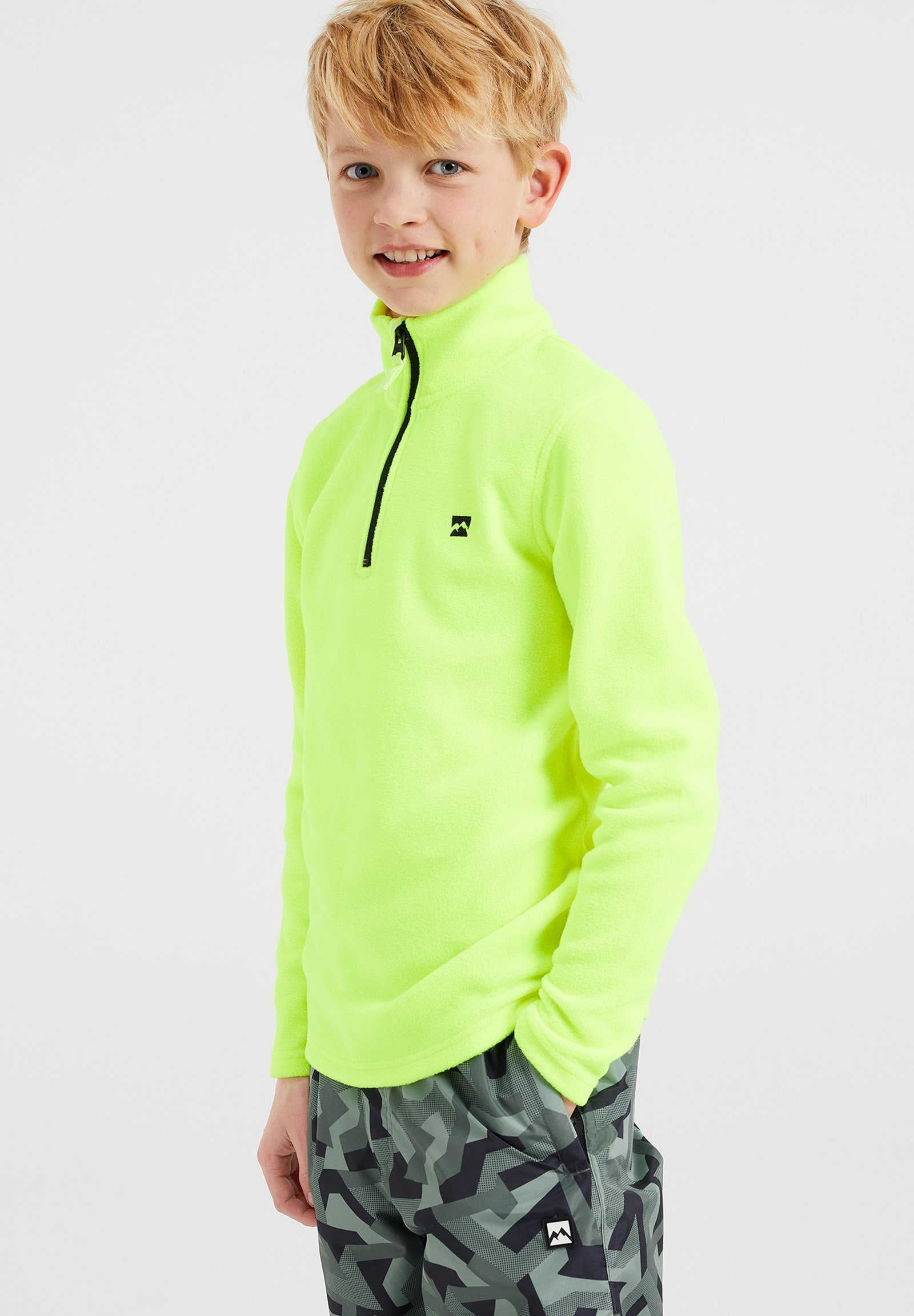 WE Fashion JONGENS SKI 2-PACK - Fleece trui - black/neon yellow/zwart -  Zalando.nl