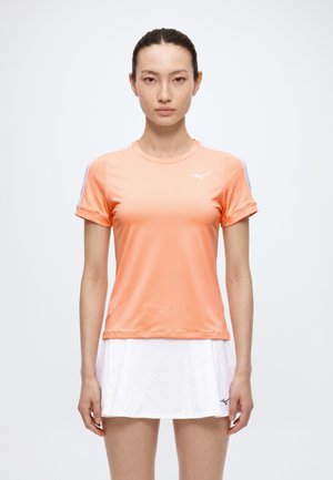 Mizuno, TENNIS SHORT SLEEVE TEE - Спортна тениска - flamingo coral