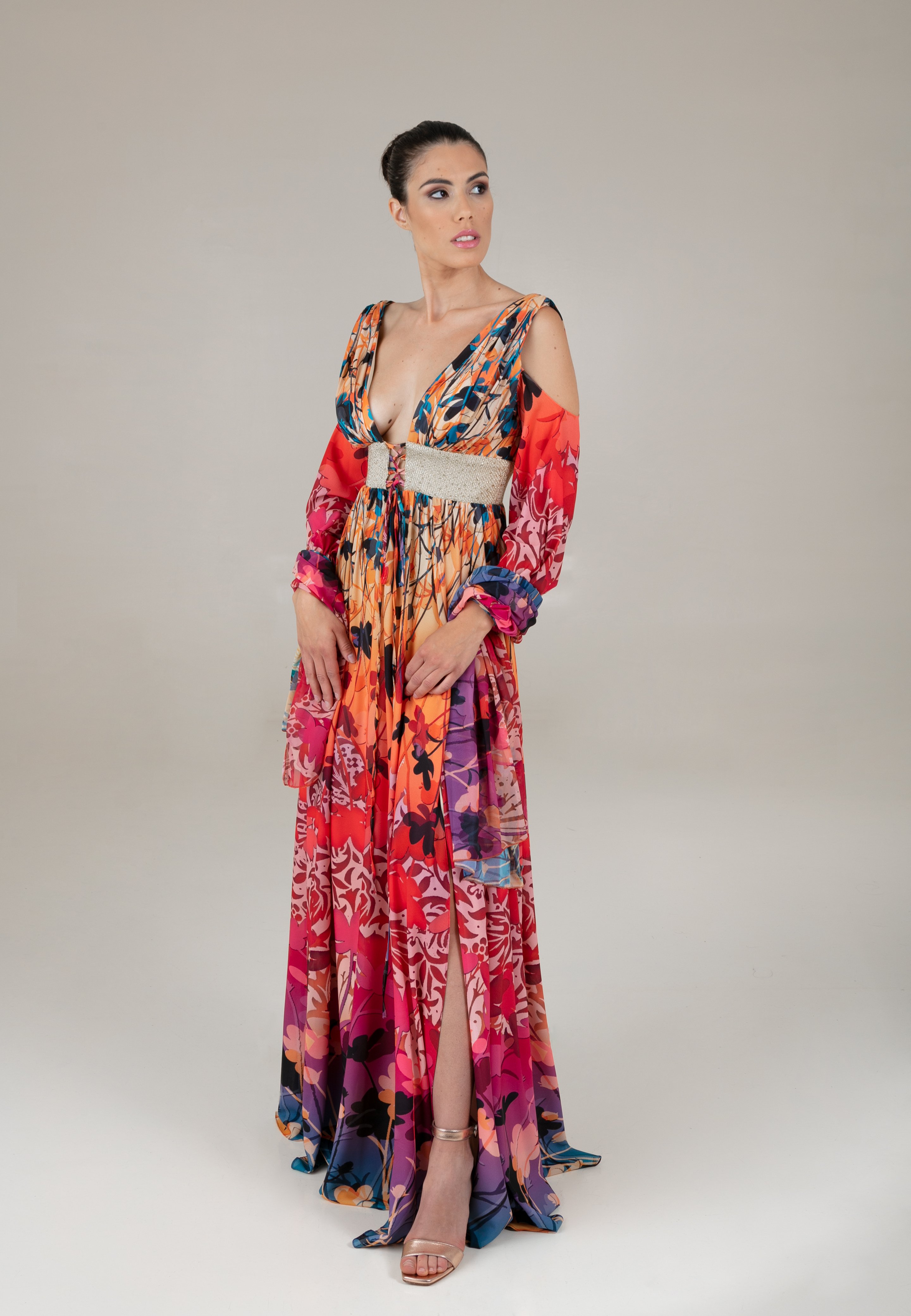 Bianca Brandi Maxi-jurk - bordeaux/meerkleurig - Zalando.nl